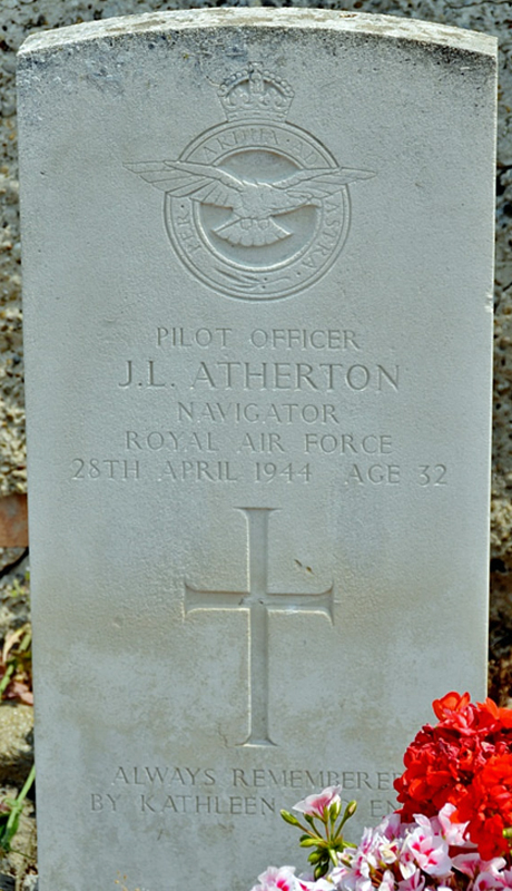P/O James Lever Atherton<br /><br /><br />died on active duty - 28.4.1944