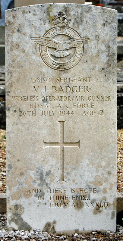 Sgt Victor John Badger<br /><br /><br />died on active duty - 26.7.1944