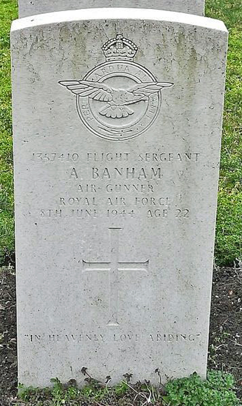 F/Sgt Alan Banham<br /><br /><br />died on active duty - 8.6.1944