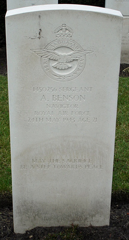 Sgt Arthur Benson<br /><br /><br />died on active duty - 24.5.1943