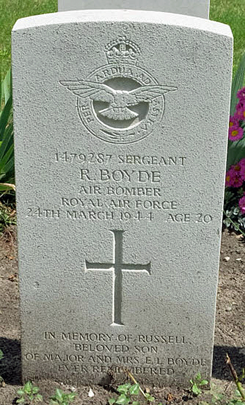 Sgt Russell Boyde<br /><br /><br />died on active duty - 24.3.1944