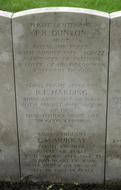 F/Lt Fredrick Ross Dunton<br /><br /><br />died on active duty - August 30th, 1944