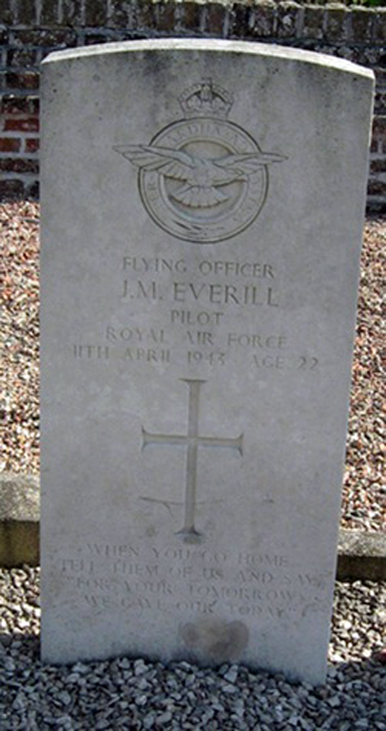 F/O Jerold Mountdord Everill<br /><br /><br />died on active duty - April 11th, 1943