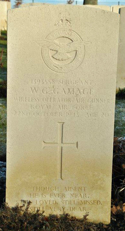 Sgt Walter George Gamage<br /><br /><br />died on active duty - October 22nd, 1943