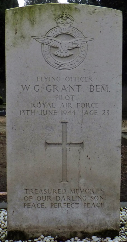 F/O William George Grant&nbsp; BEM<br /><br /><br />died on active duty - June 13th, 1944