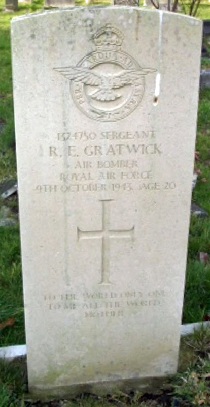 Sgt Ronald Ernest Gratwick<br /><br /><br />died on active duty - October 9th, 1943