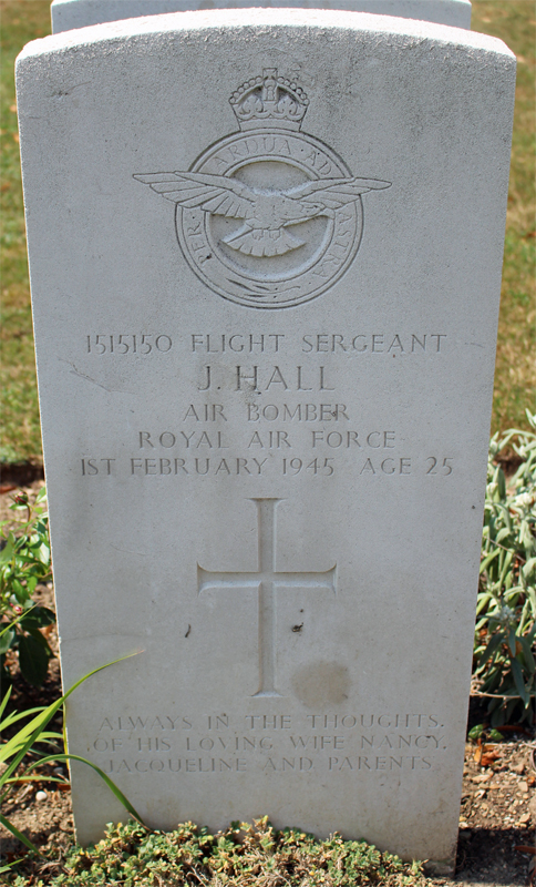 F/Sgt John Hall<br /><br /><br />died on active duty - February 1st, 1945