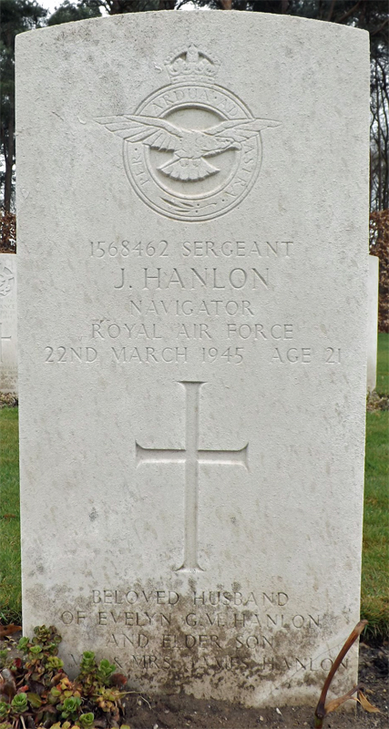 Sgt John Hanlon<br /><br /><br />died on active duty - March 22nd, 1945
