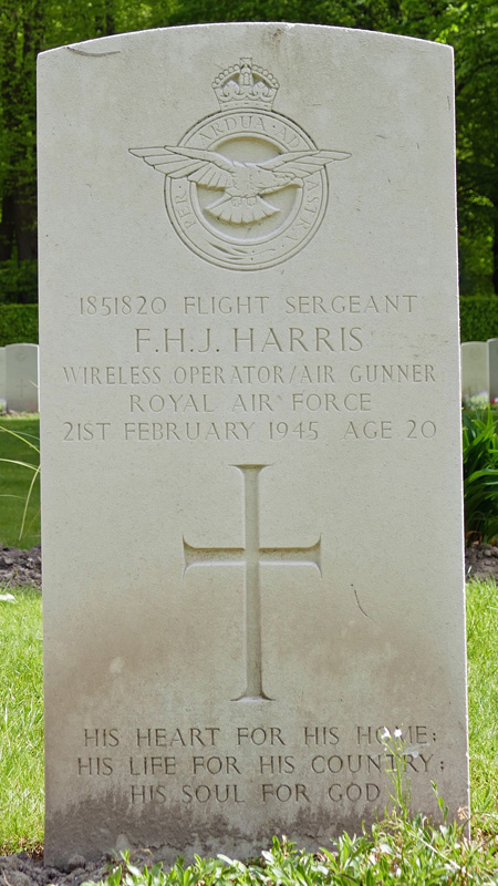 Sgt Francis Harold James Harris<br /><br /><br />died on active duty - February 20th, 1945