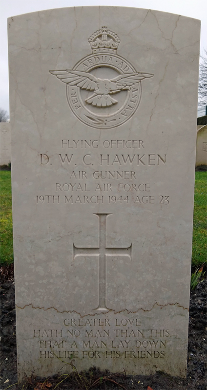 F/O Donald William Carlyon Hawken<br /><br /><br />died on active duty - March 19th, 1944