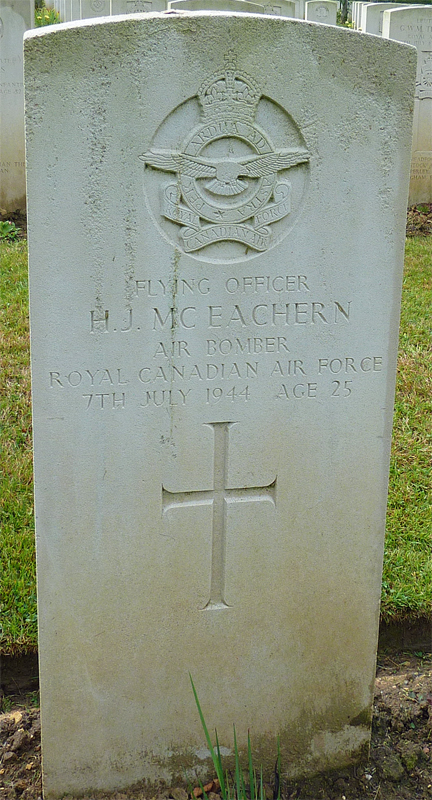 F/O Hector Joseph McEachern<br /><br /><br />died on active duty - July 7th, 1944