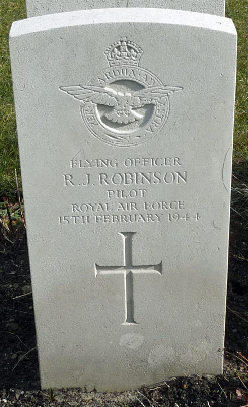 F/O Raymond John Robinson<br /><br /><br />died on active duty - February 15th, 1944