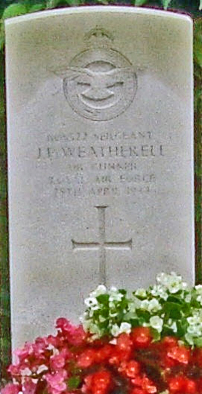 Sgt John Fenwick Weatherell<br /><br /><br />died on active duty April 28th, 1944