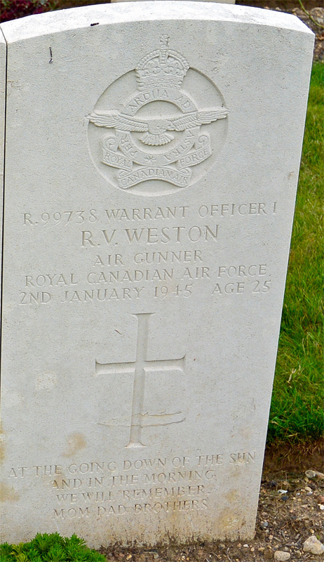 W/O Richard Verdun Weston<br /><br /><br />died on active duty January 2nd, 1945