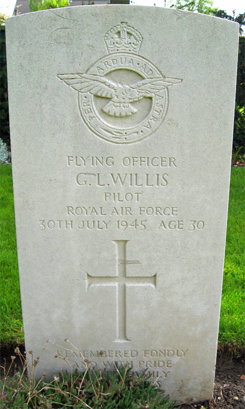 F/O Geoffrey Lionel Willis<br /><br /><br />died on active duty July 30th, 1945