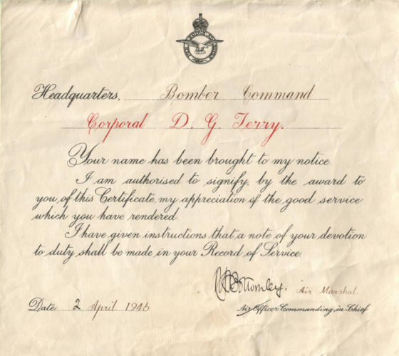 Dennis Terry Commendation